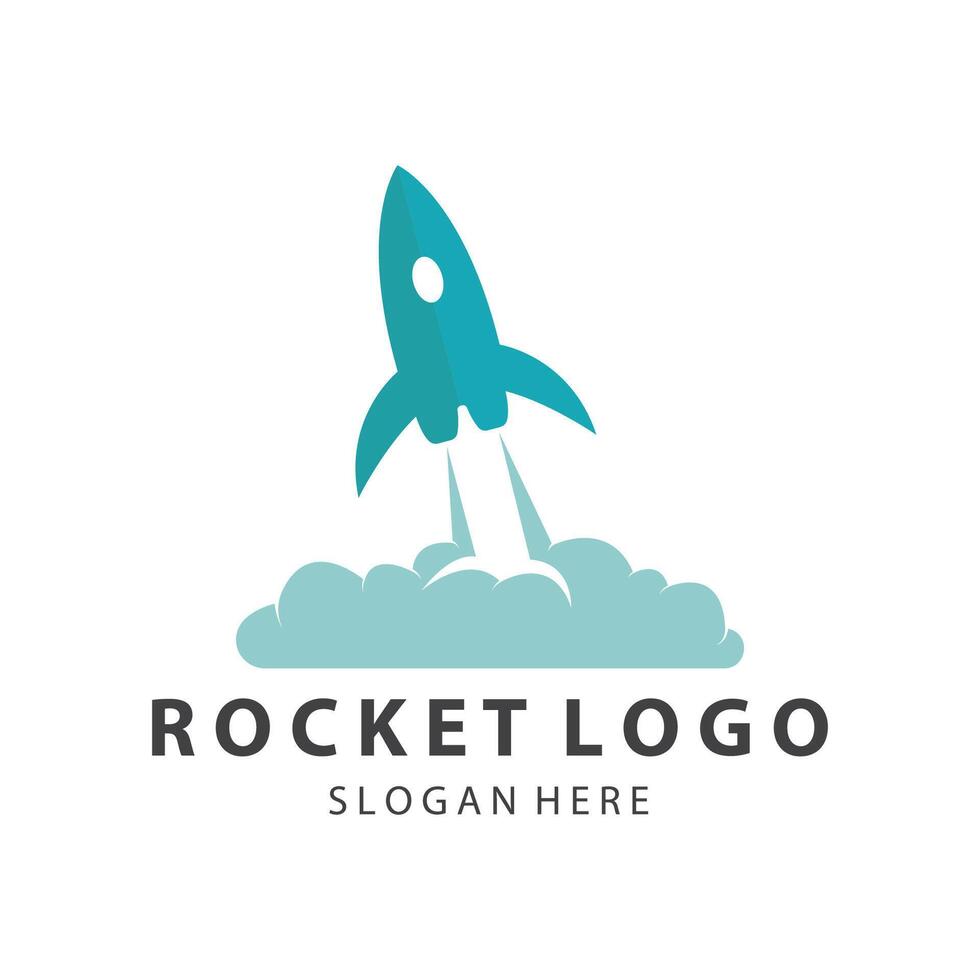 Creative and modern rocket logo starship launch template design vector