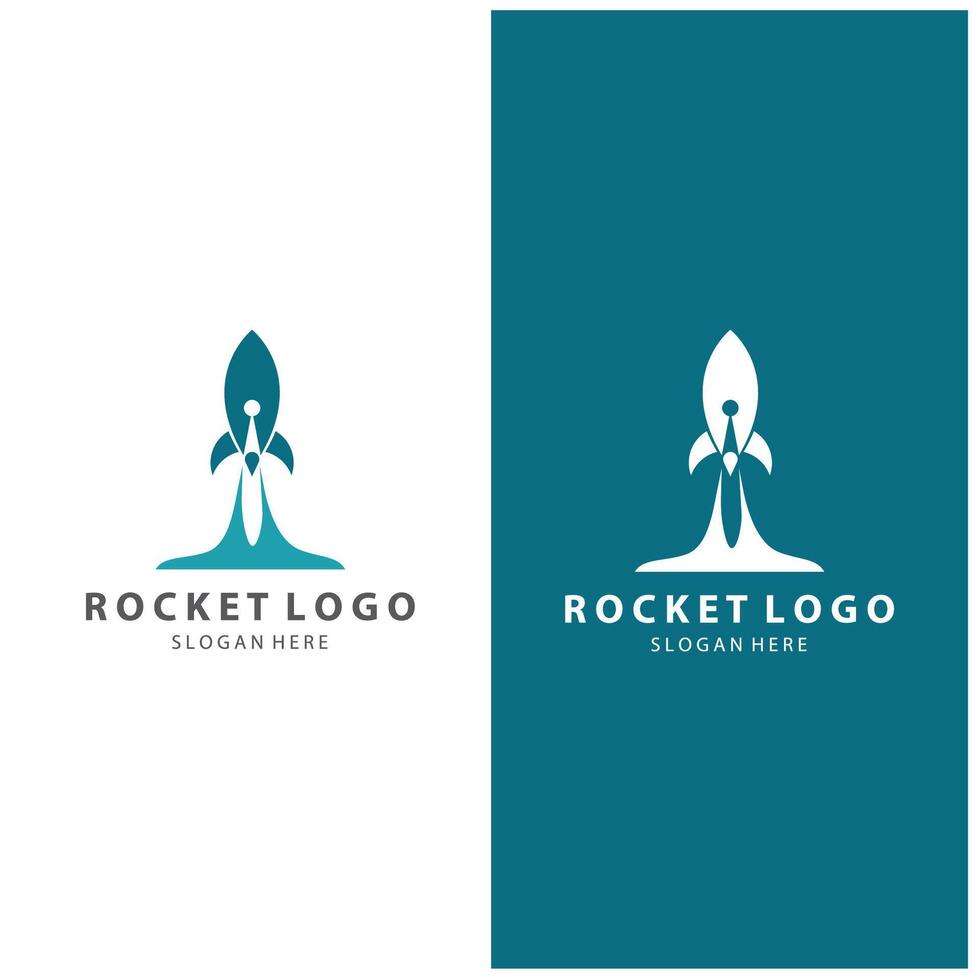 Creative and modern rocket logo starship launch template design vector