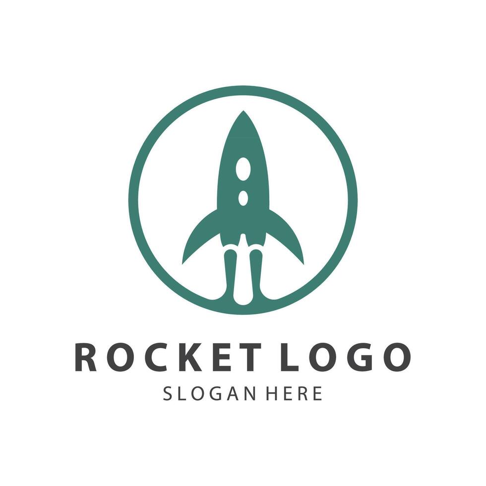 Creative and modern rocket logo starship launch template design vector
