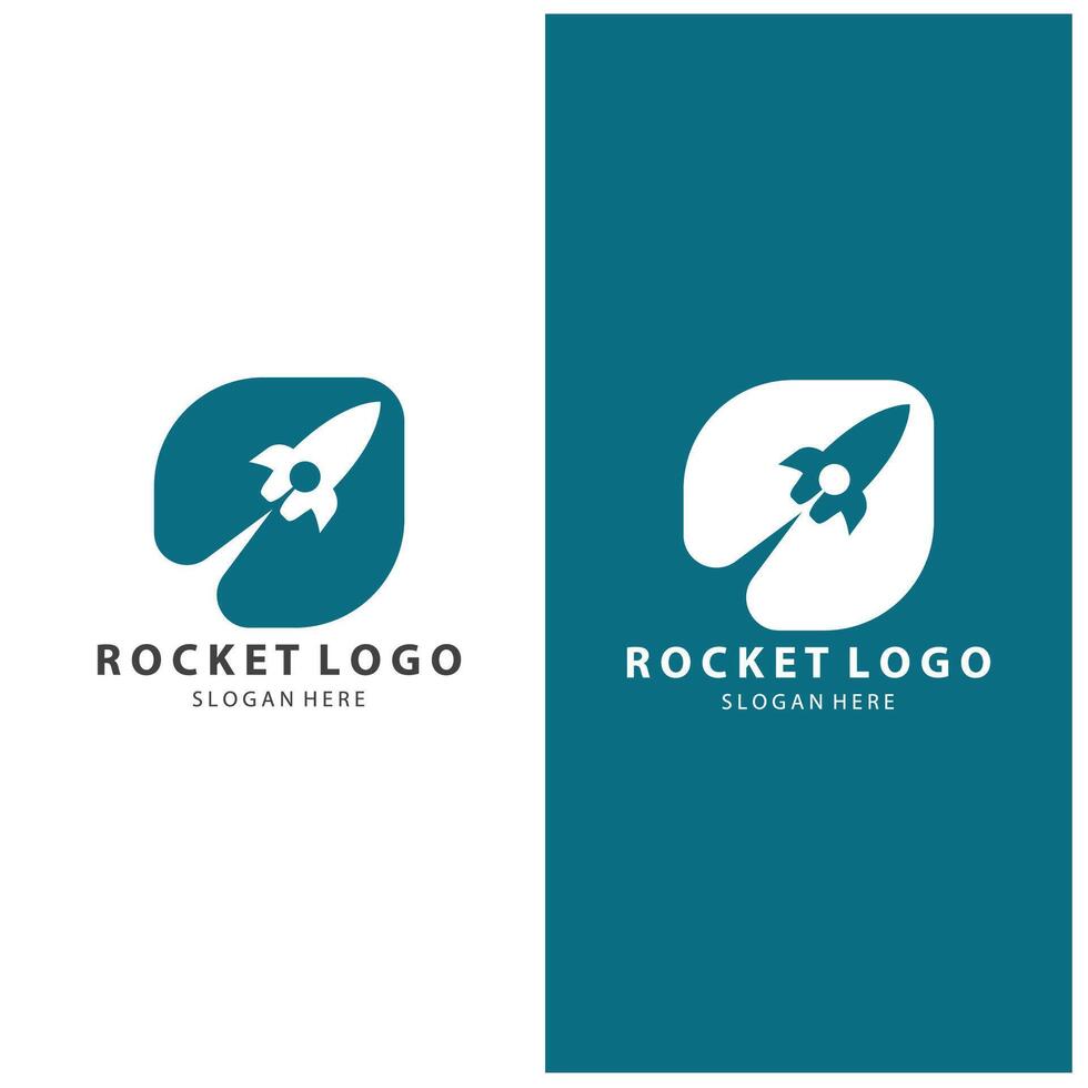 Creative and modern rocket logo starship launch template design vector