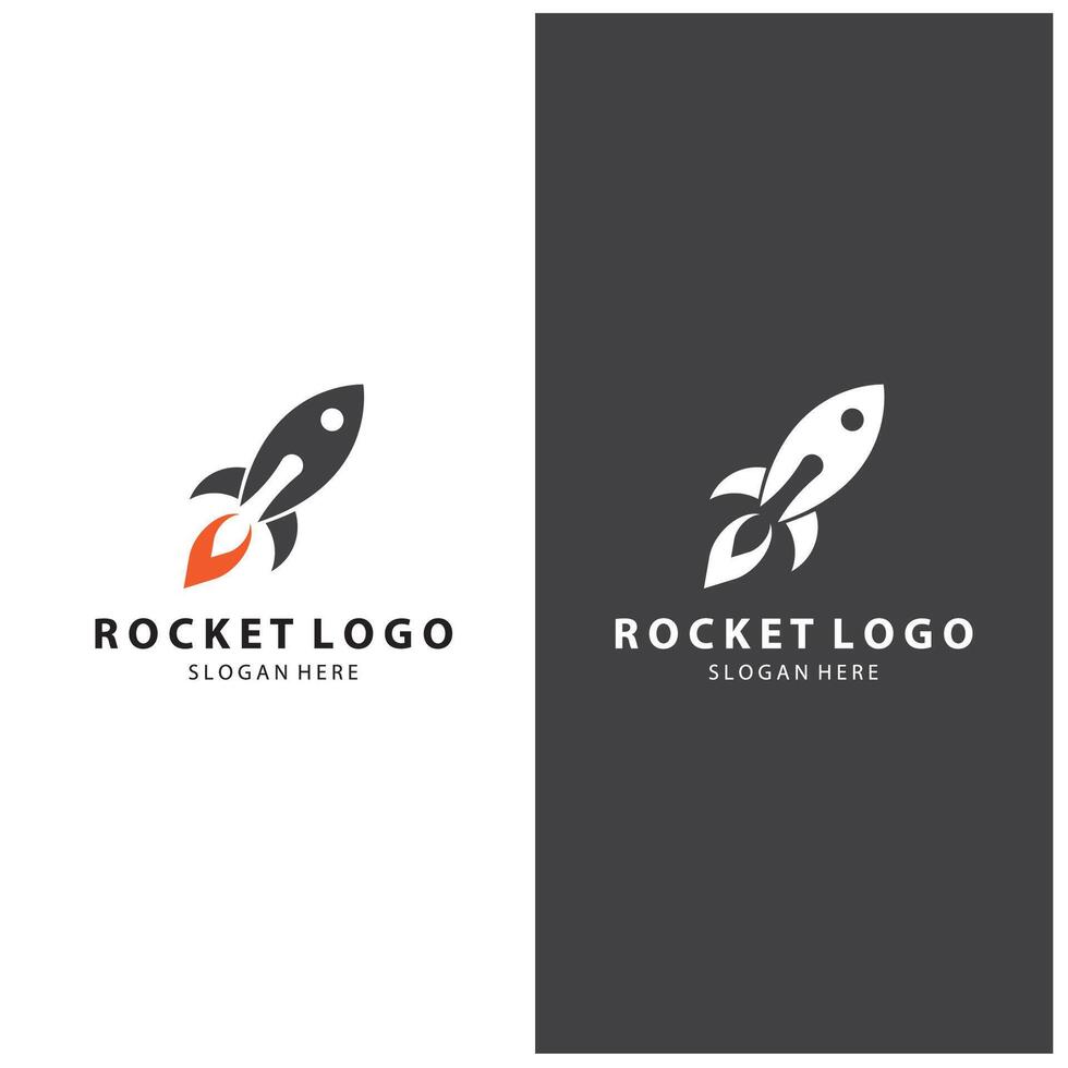 Creative and modern rocket logo starship launch template design vector