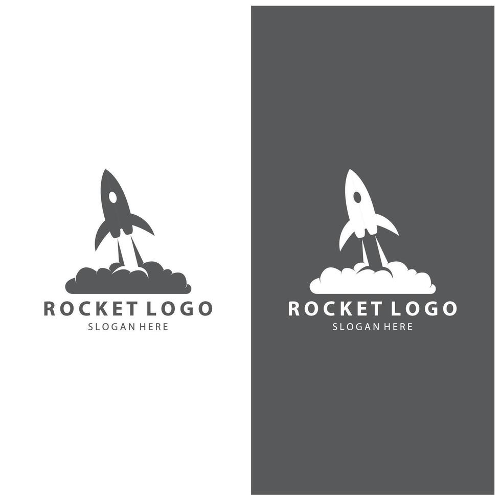 Creative and modern rocket logo starship launch template design vector