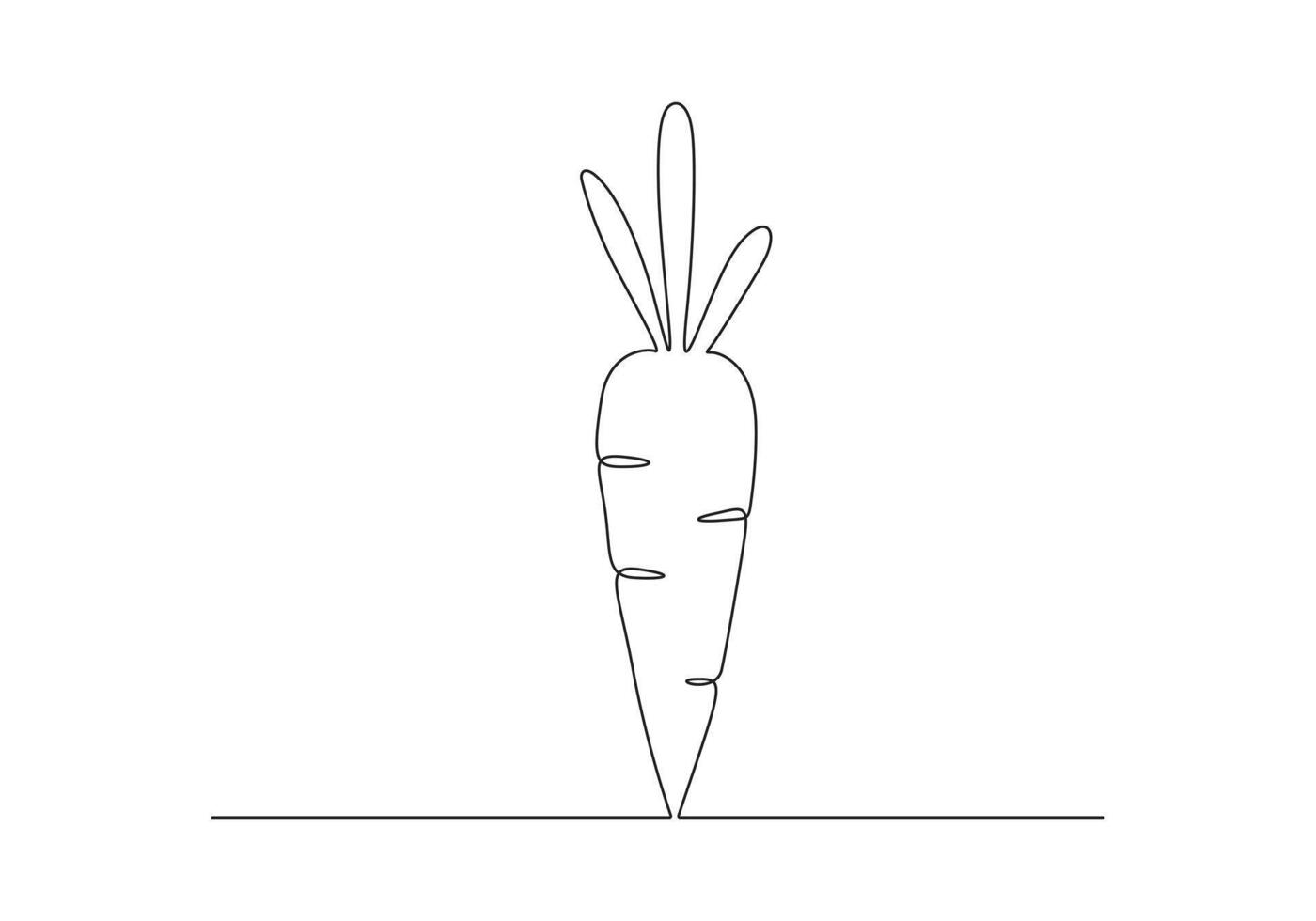 Carrot in one continuous line drawing digital illustration vector