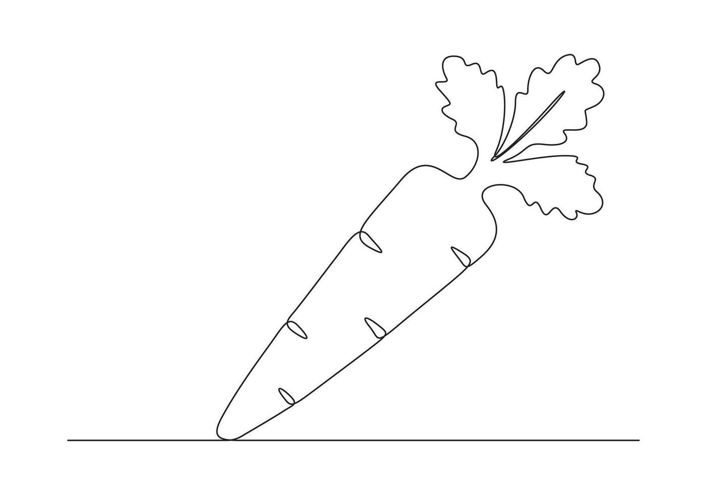 Zanahoria en uno continuo línea dibujo digital ilustración vector