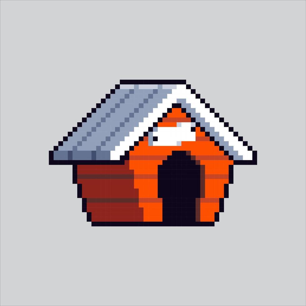 Pixel art illustration Dog House. Pixelated Dog House. Dog House pixelated for the pixel art game and icon for website and game. old school retro. vector