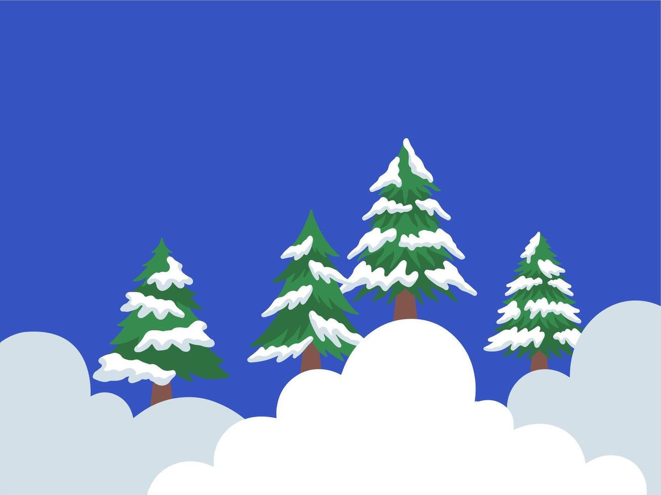 Christmas Snow Background with Tree vector