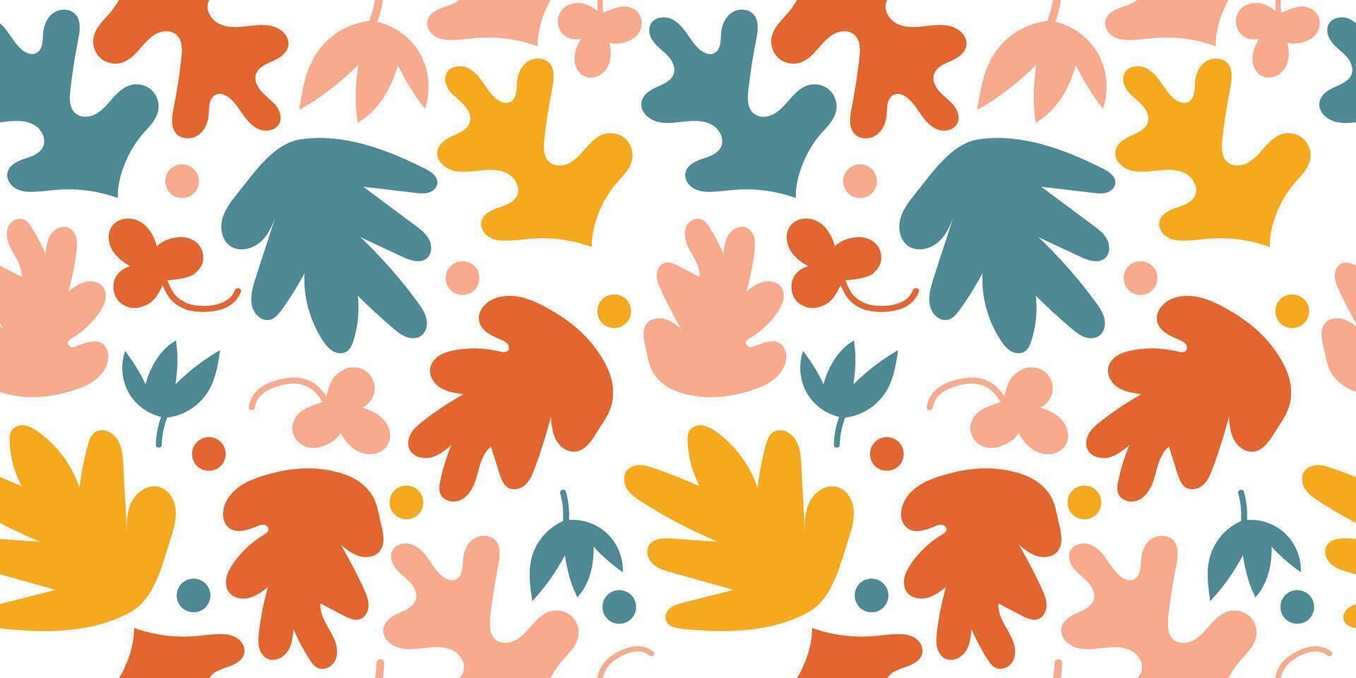 Abstract nature art leaf shape seamless pattern background illustration vector