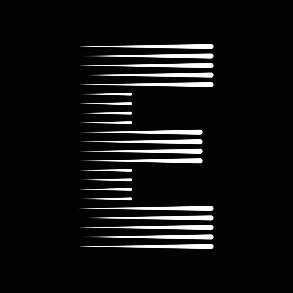 E Letter Lines Logo Icon Illustration vector