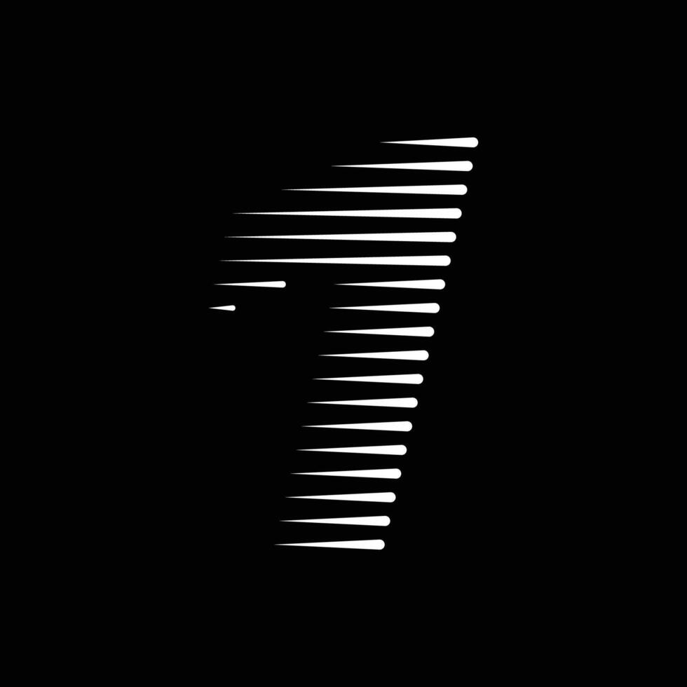 1 Number Lines Logo Icon Illustration vector