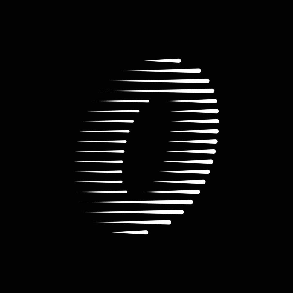 0 Number Lines Logo Icon Illustration vector