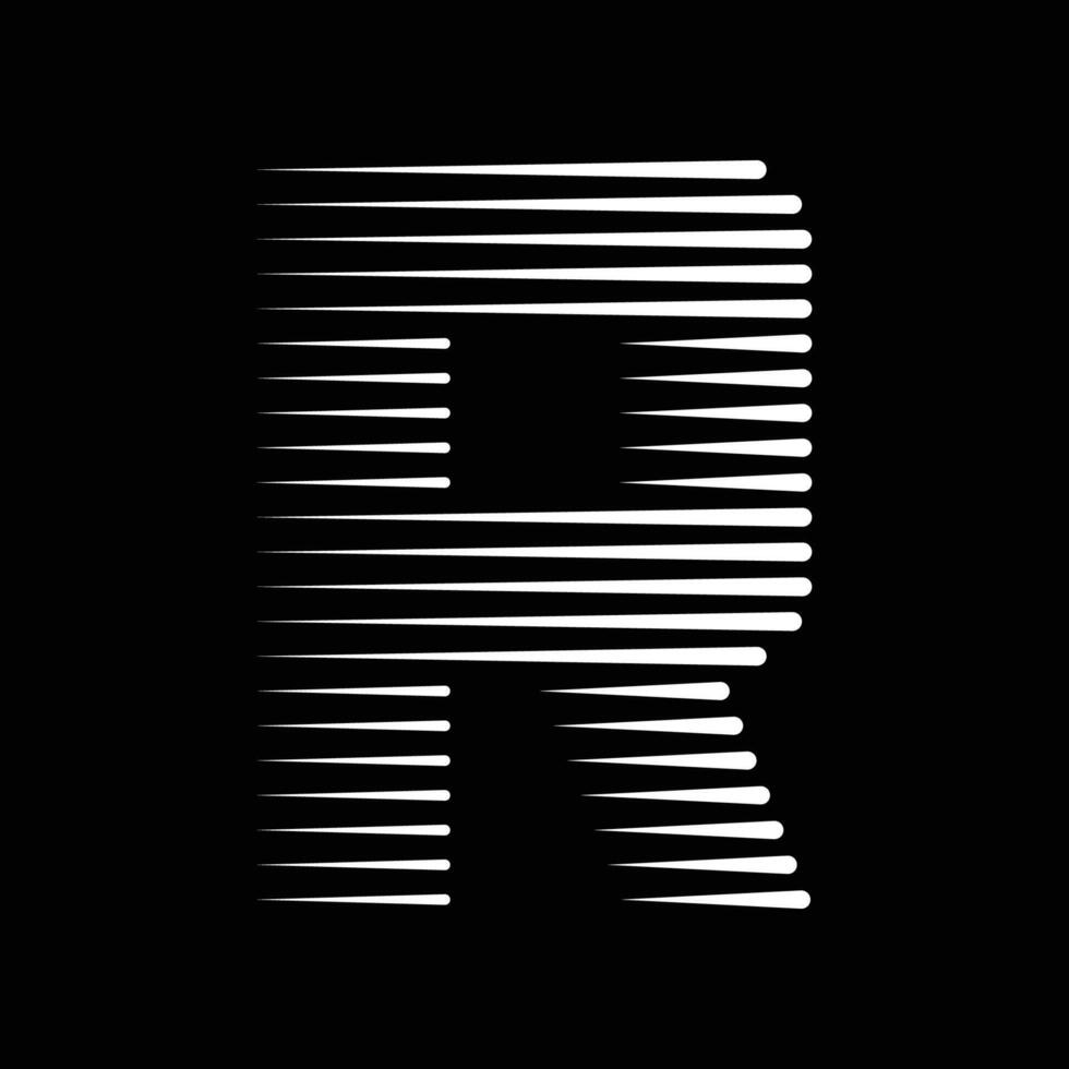 R Letter Lines Logo Icon Illustration vector