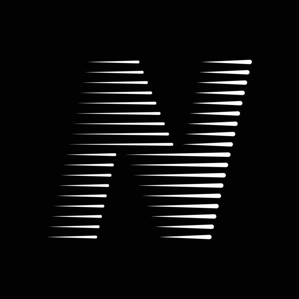 N Letter Lines Logo Icon Illustration vector