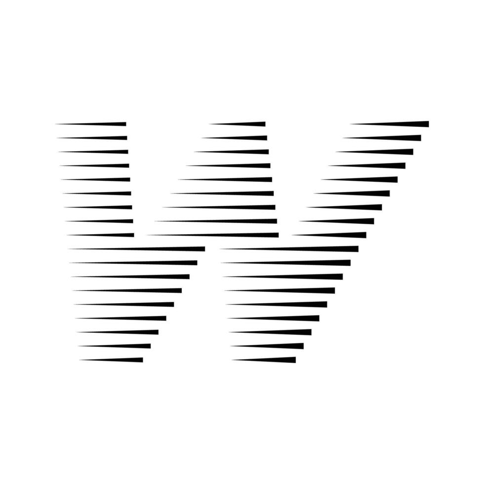 W Letter Lines Logo Icon Illustration vector