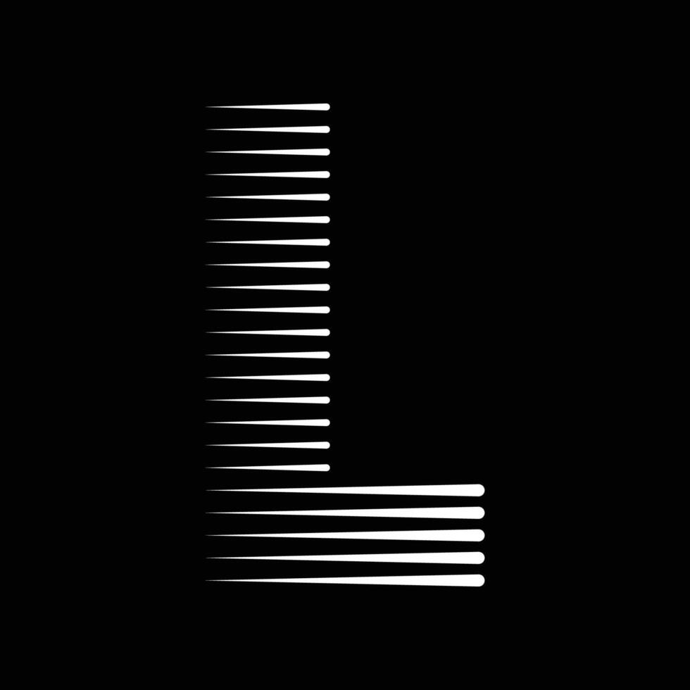 L Letter Lines Logo Icon Illustration vector