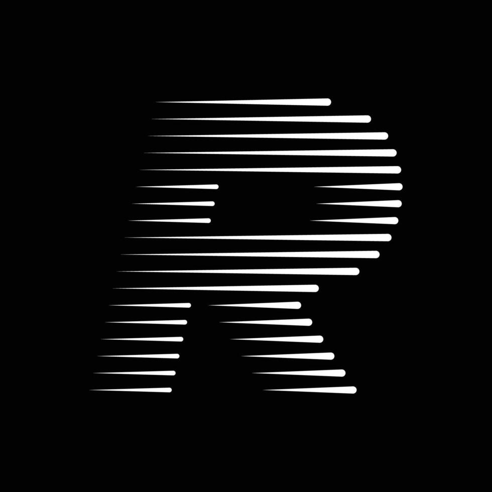 R Letter Lines Logo Icon Illustration vector