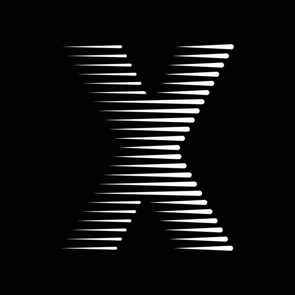 X Letter Lines Logo Icon Illustration vector