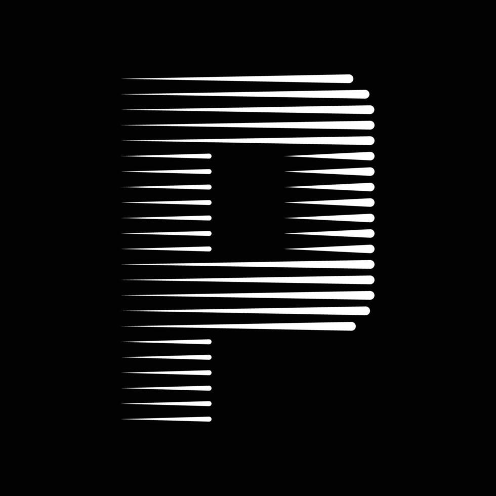 P Letter Lines Logo Icon Illustration vector