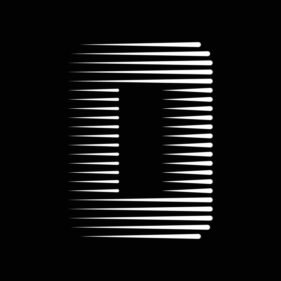 0 Number Lines Logo Icon Illustration vector
