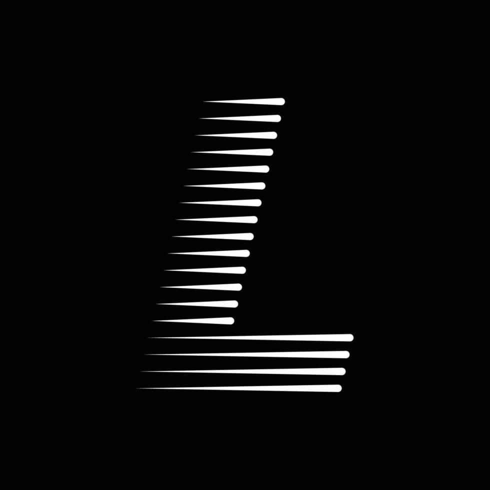 L Letter Lines Logo Icon Illustration vector