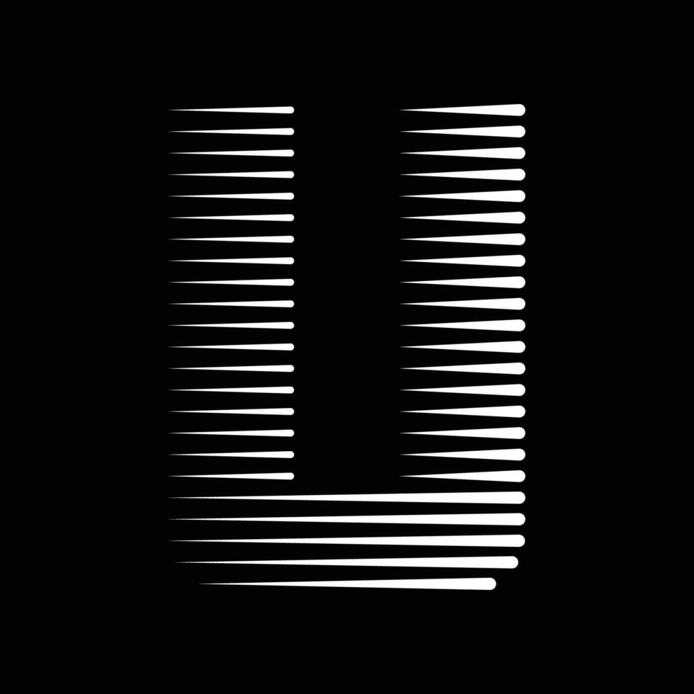 U Letter Lines Logo Icon Illustration vector