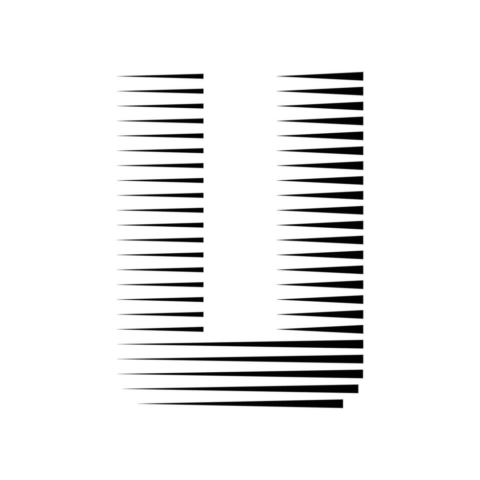 U Letter Lines Logo Icon Illustration vector