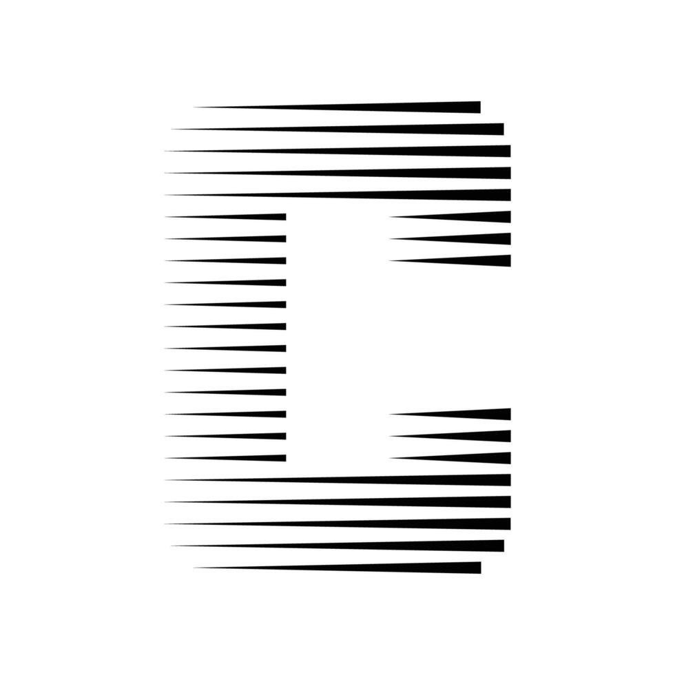 C Letter Lines Logo Icon Illustration vector
