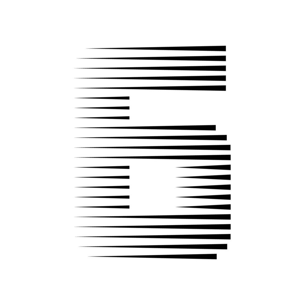 6 Number Lines Logo Icon Illustration vector