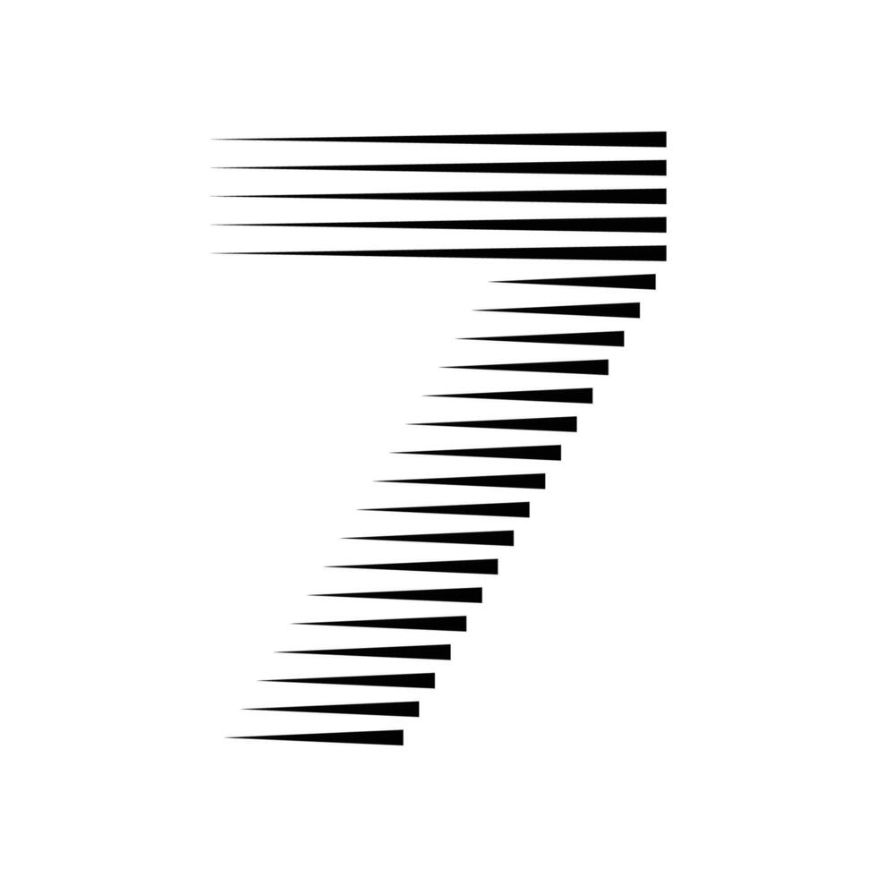 7 Number Lines Logo Icon Illustration vector