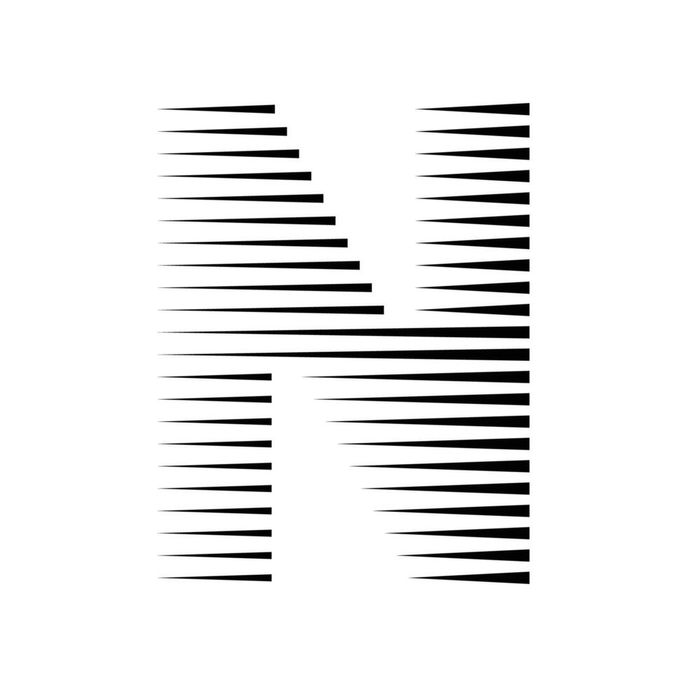 N Letter Lines Logo Icon Illustration vector
