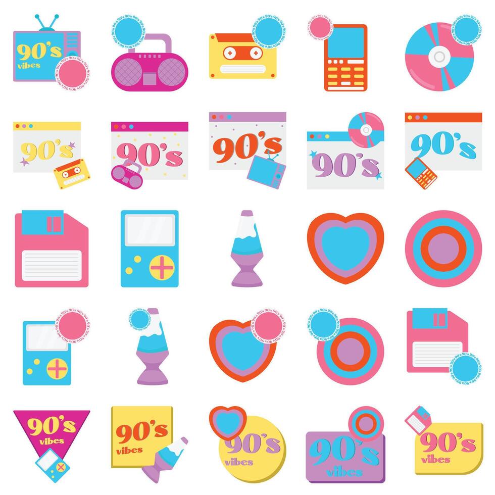 Illustration of 90s pack vector