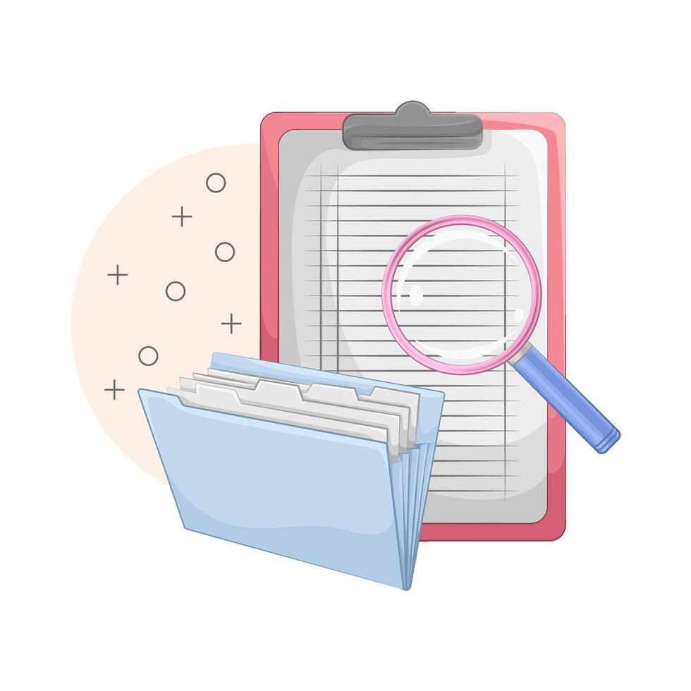 Illustration of search folder vector