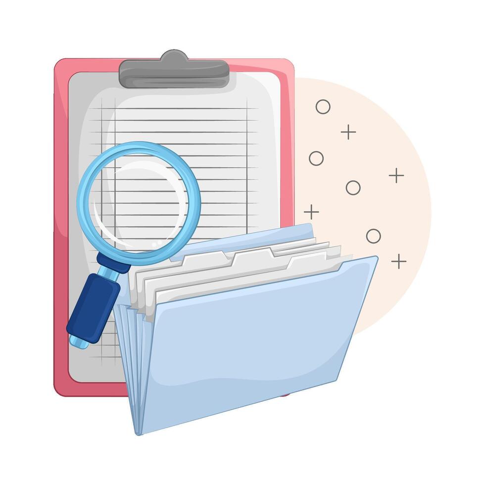 Illustration of search folder vector
