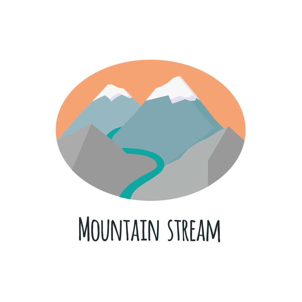 Mountain stream icon clipart avatar logotype isolated illustration vector