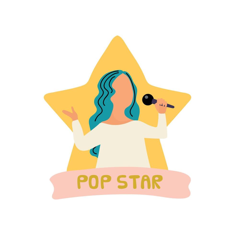 Pop star icon clipart avatar logotype isolated illustration vector