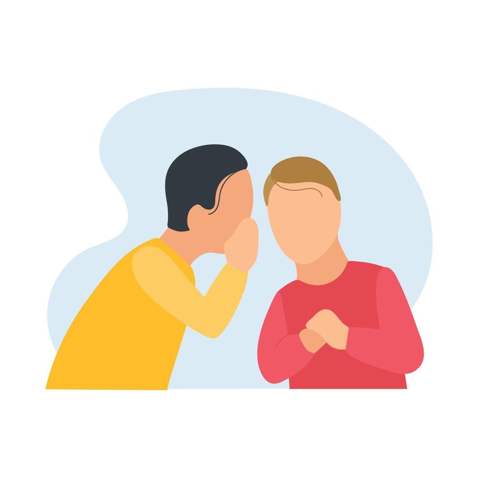 Two man telling secret concept illustration vector