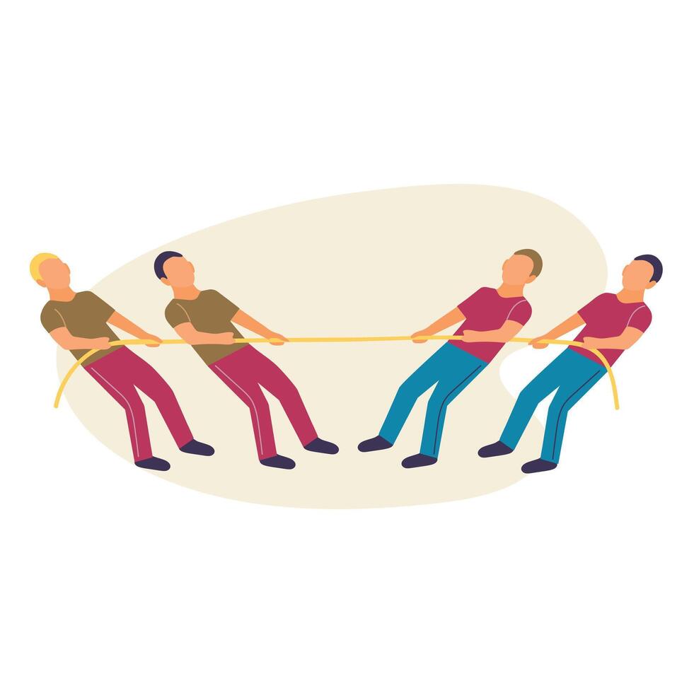 Tug of war concept illustration vector