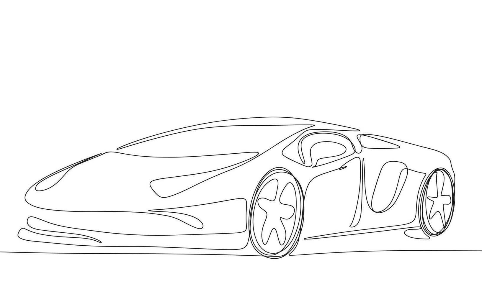 Modern car one line continuous. Line art modern car. Hand drawn art. vector