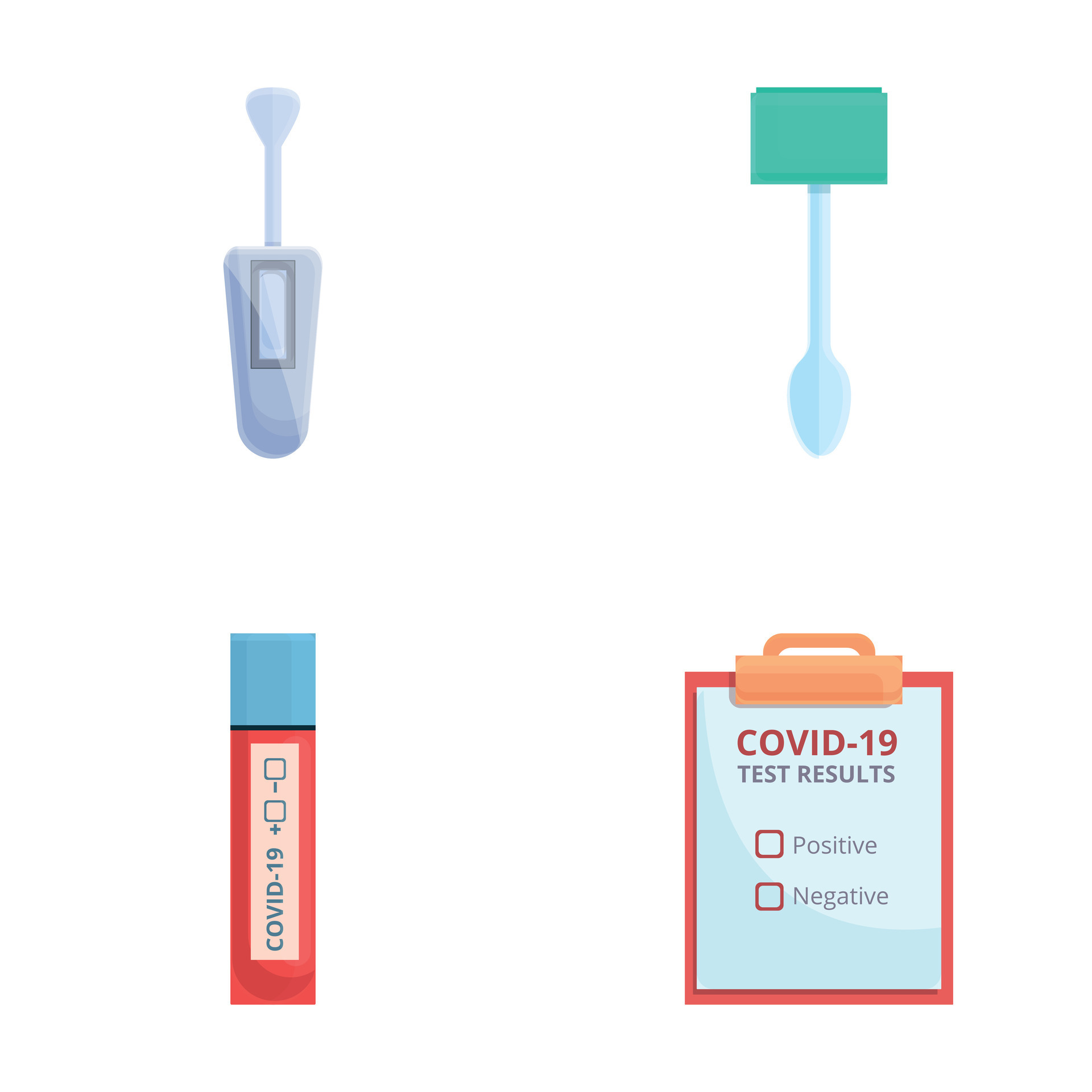 Pcr test icons set cartoon . Equipment for testing for coronavirus ...