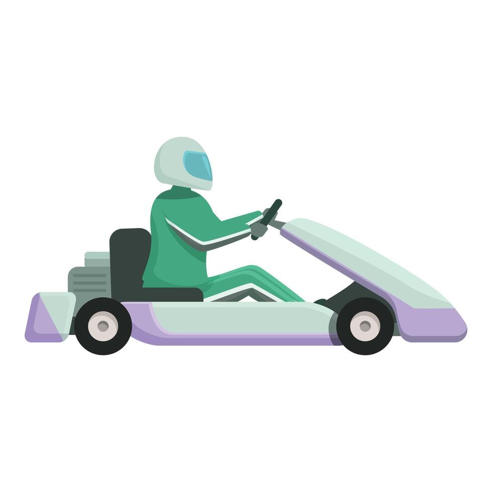 Karting vehicle icon cartoon . Young racer vector