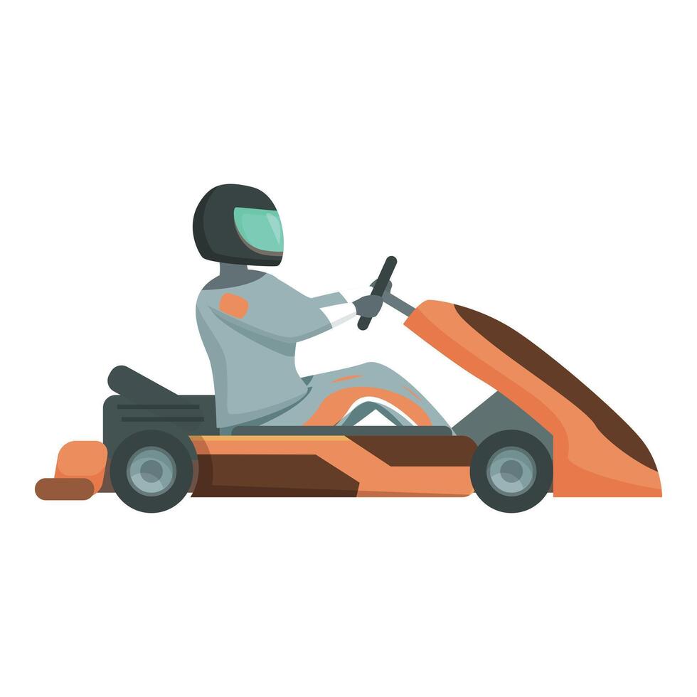 Power karting driver icon cartoon . Sport speed vector