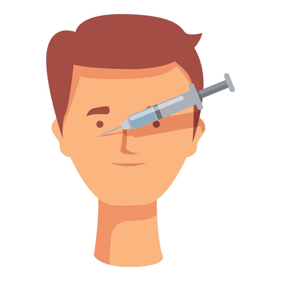 Face plastic surgery icon cartoon . Botox injection vector