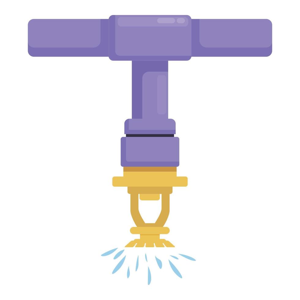 Fire detector sprinkler icon cartoon . Technology pipe vector