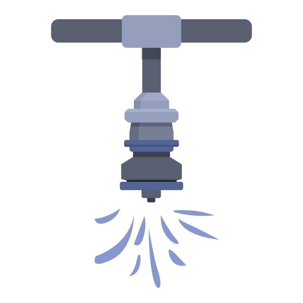 Sprinkler system pipe icon cartoon . Emergency pivot vector