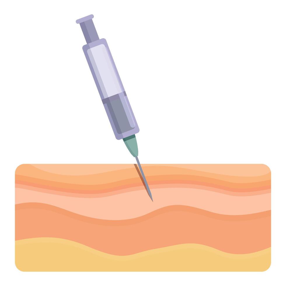 Drug skin inject icon cartoon . Botox procedure vector