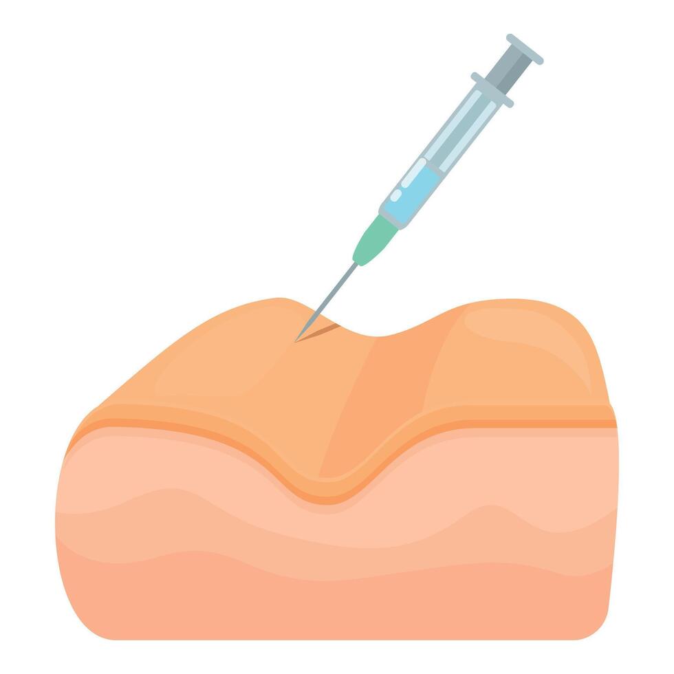Skin botox injection icon cartoon . Therapy treatment vector