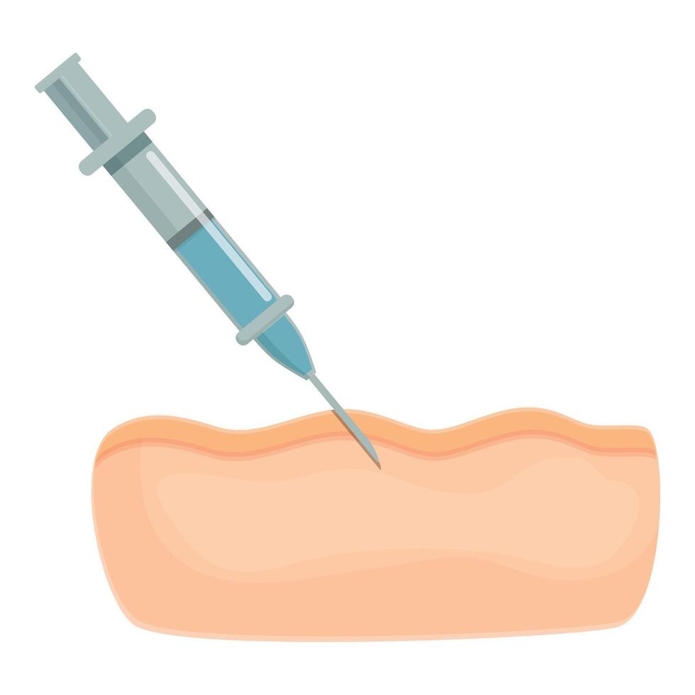 Skincare injection icon cartoon . Botox procedure vector