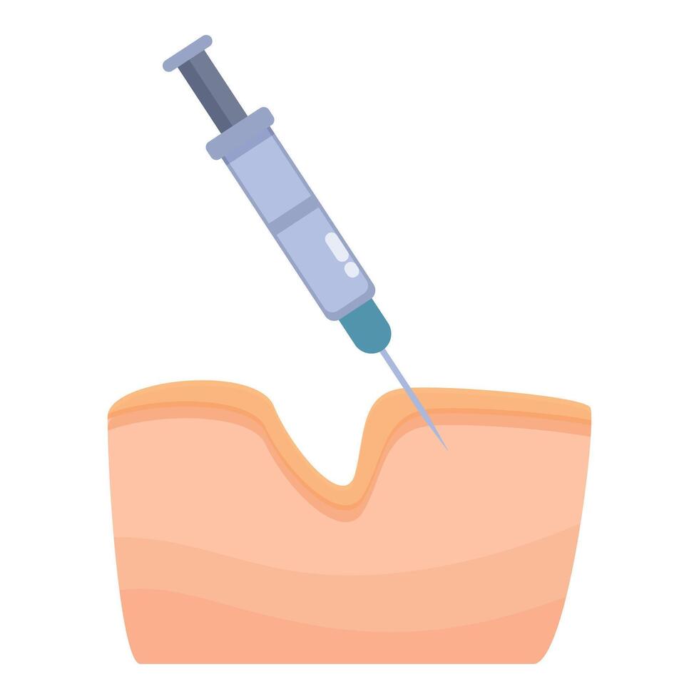 Botox injecting icon cartoon . Face treatment vector