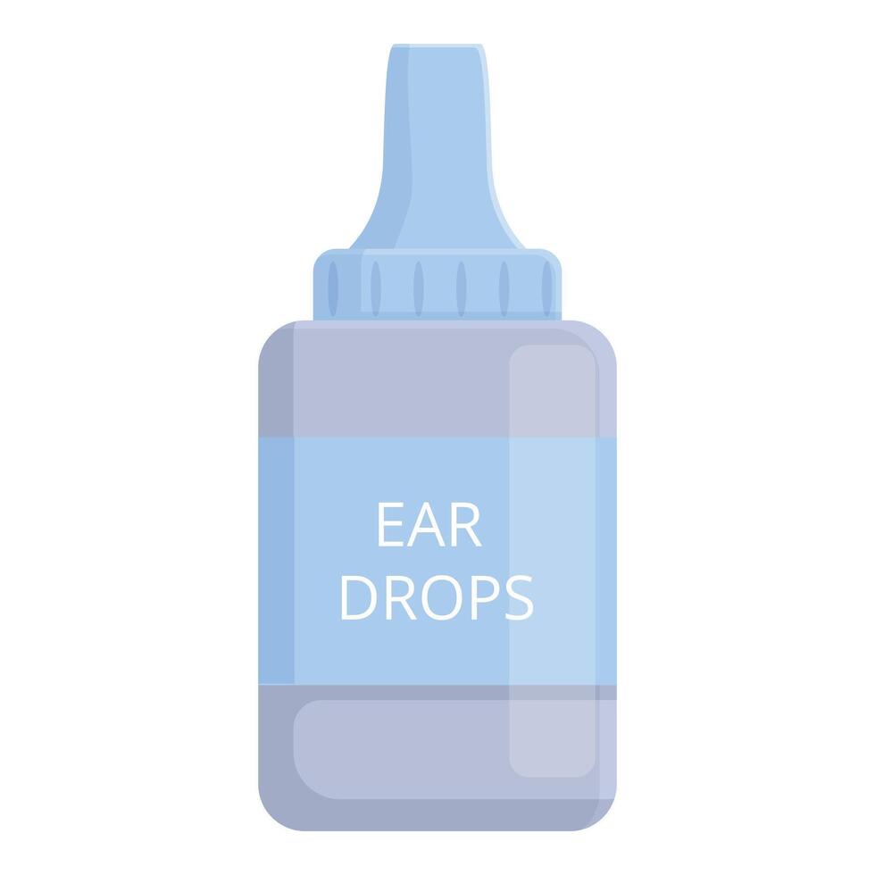 New ear drops bottle icon cartoon . Anatomical inflammation vector
