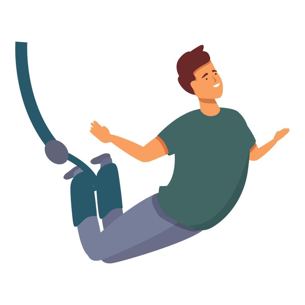 Danger free fall icon cartoon . Bungee jumping vector