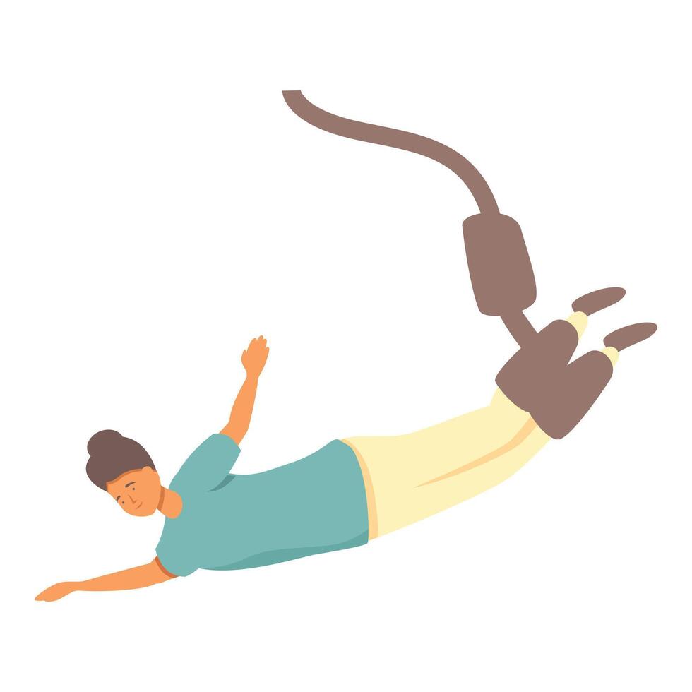 Adventure fall icon cartoon . Bungee jumping vector